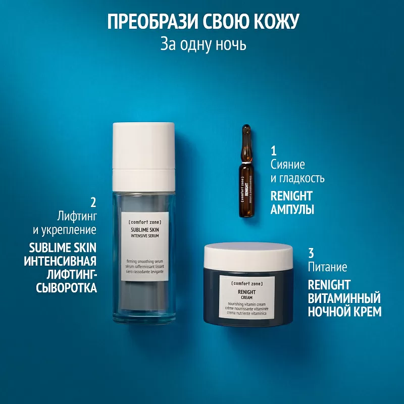 Comfort Zone Renight Bright & Smooth Ampoule 