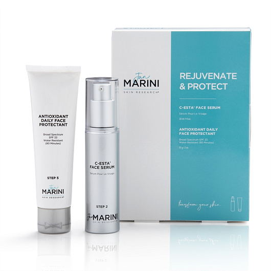 JAN MARINI Rejuvenate & Protect DFP (C-Esta Face Serum + Antioxidant Daily Face Protectant SPF33)